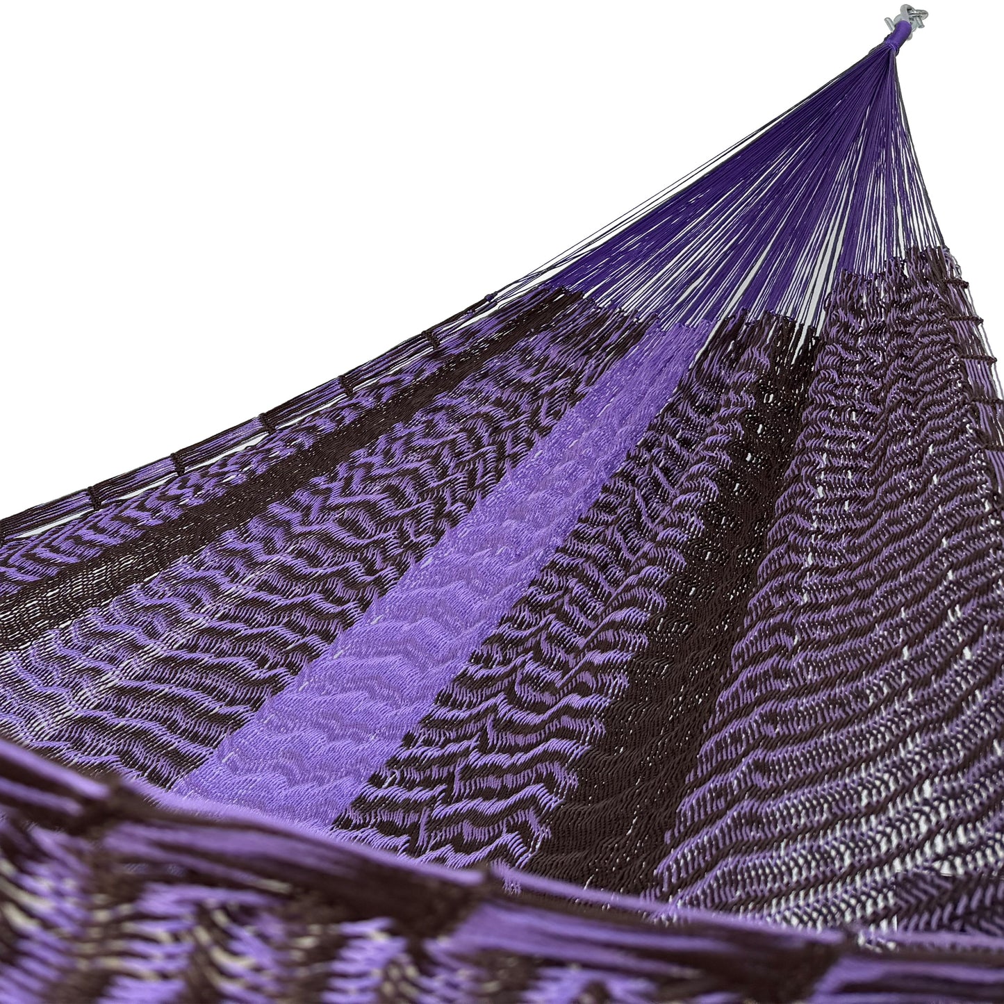 Interior de hamaca Yucateca artesanal de nylon hilo 18 color morado y café