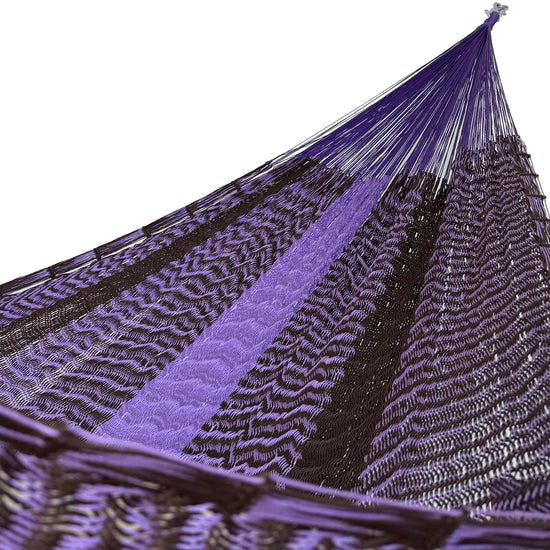 Interior de hamaca Yucateca artesanal de nylon hilo 18 color morado y café