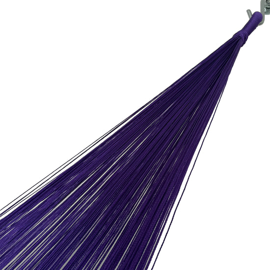 Brazo de hamaca Yucateca artesanal de nylon hilo 18 color morado y negro