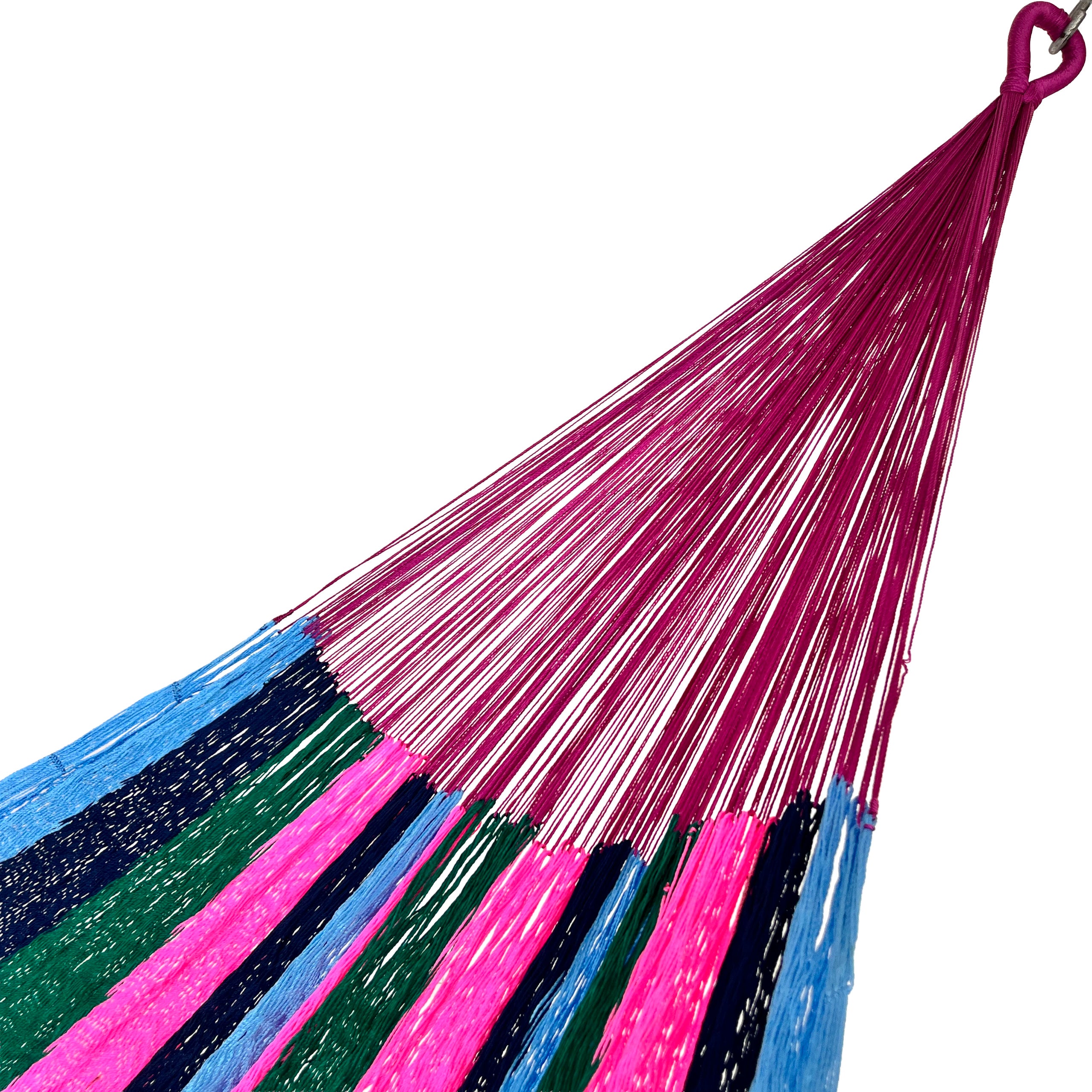 Brazo de hamaca Yucateca artesanal de nylon hilo 18 multicolor