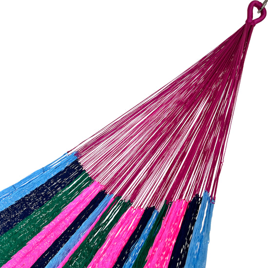 Brazo de hamaca Yucateca artesanal de nylon hilo 18 multicolor