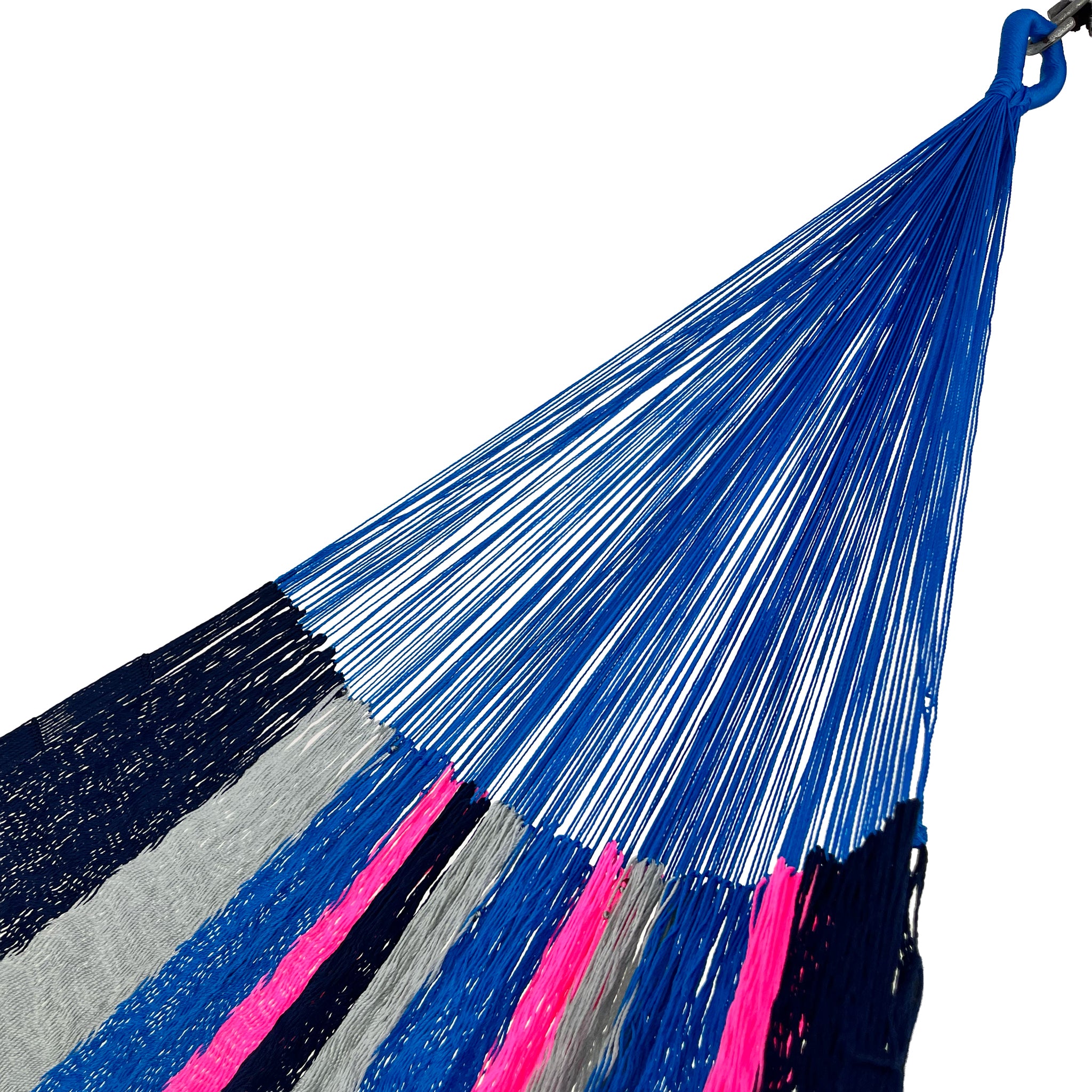 Brazo de hamaca Yucateca artesanal de nylon hilo 18 rayada multicolor