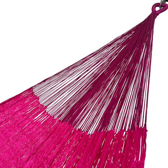 Brazo de hamaca Yucateca artesanal de nylon hilo 18 color rosa