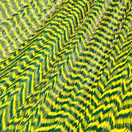 Detalle del tejido de nylon hilo 18 de la hamaca Yucateca artesanal verde y amarillo