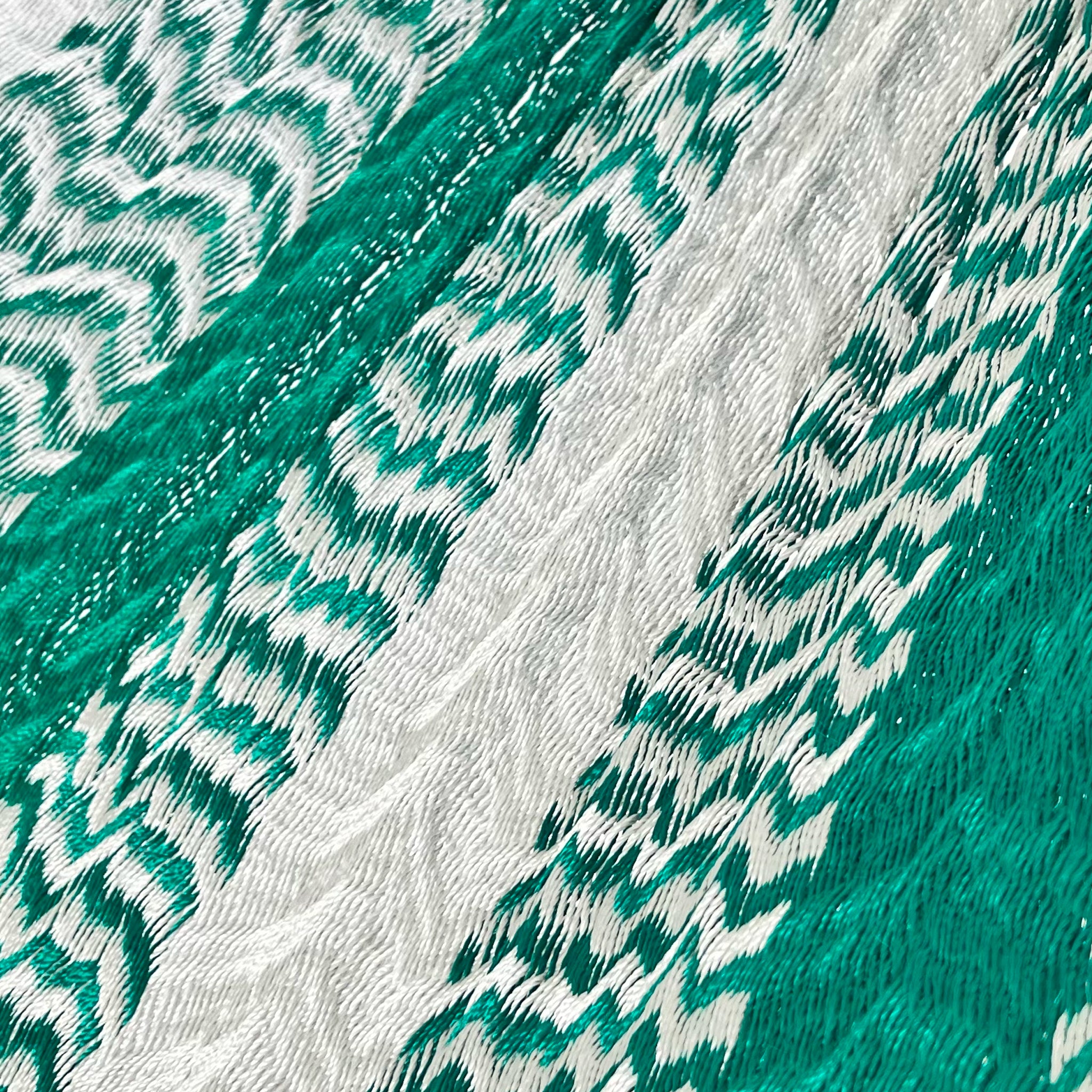 Detalle del tejido de nylon hilo 18 de la hamaca Yucateca artesanal verde y gris