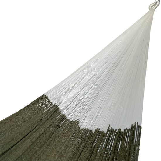 Brazo de hamaca Yucateca artesanal de algodón King Size color verde oliva