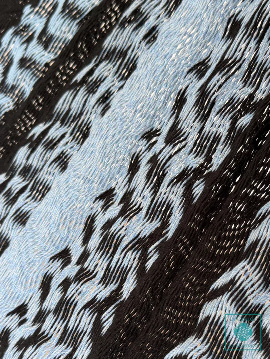 Detalle del tejido de algodón suave de la hamaca Yucateca artesanal modelo Azul y Negro