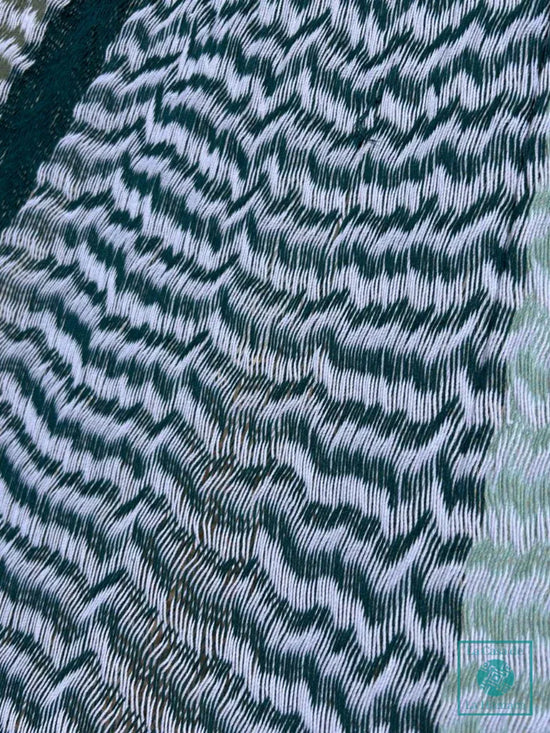 Detalle del tejido de algodón suave de la hamaca Yucateca artesanal tonos azules