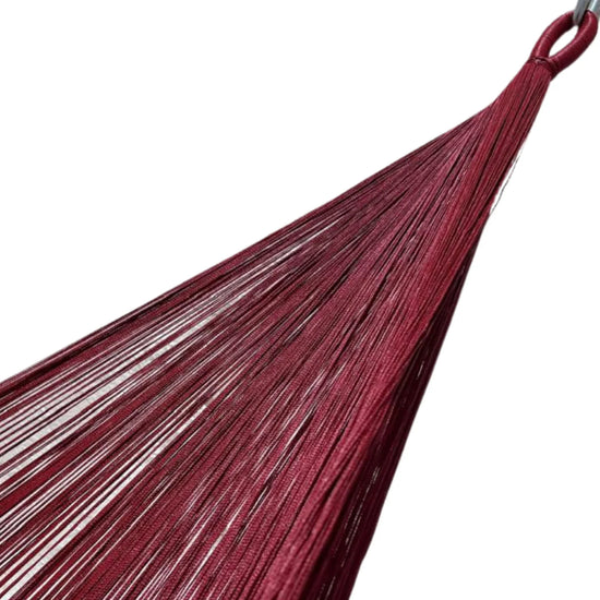 Brazo de hamaca Yucateca artesanal de algodón suave modelo Rojo Vino y Turquesa