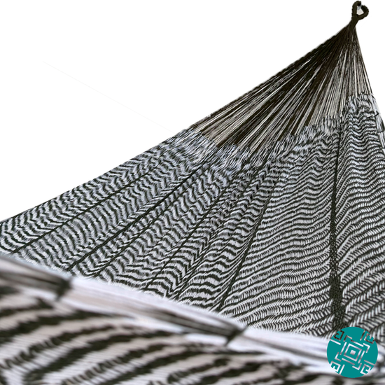 Interior de hamaca Yucateca artesanal de algodón suave color verde y blanco