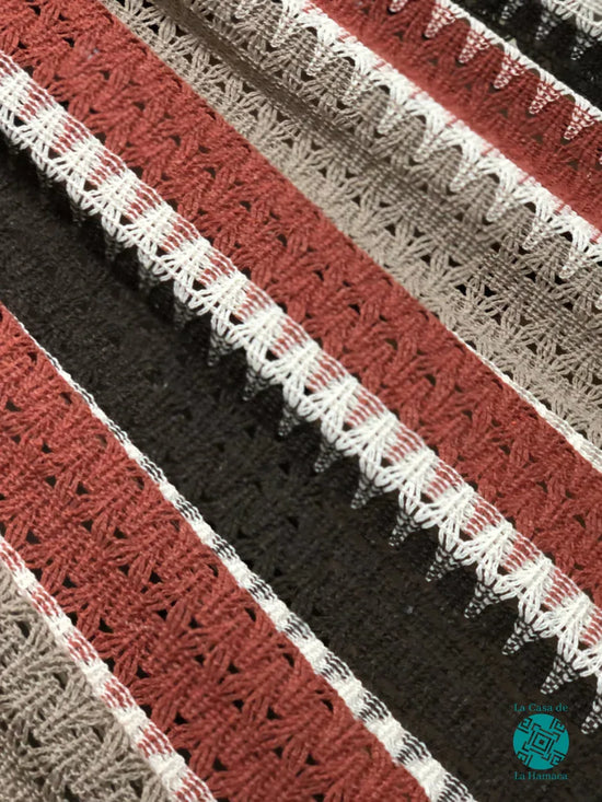 Detalle del tejido de hamaca mexicana mocaccino de algodón