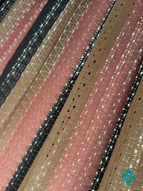 Detalle del tejido de hamaca mexicana mocaccino oscura de algodón