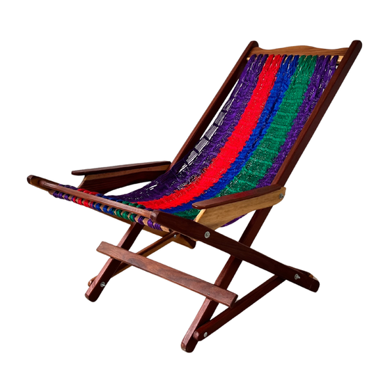 Silla Mecedora Artesanal Plegable Multicolor