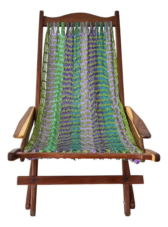 Silla Mecedora Artesanal Plegable Multicolor